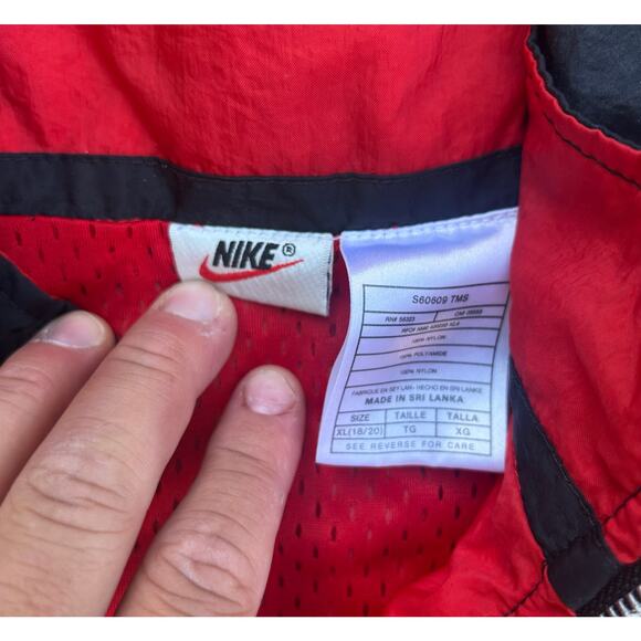 90s Nike Swoosh Color Block Windbreaker – Vintage Nylon Jacket with Hood SIZE XL - Picture 2 of 4